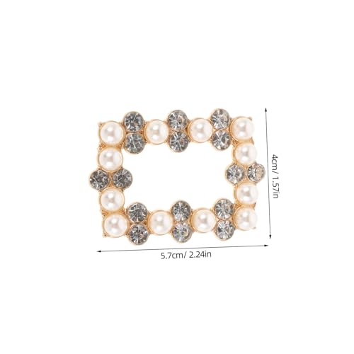 DEARMAMY Schuhclips Rechteckig mit Funkelnden Strasssteinen und Kunstperlen Stabile Metallbeschläge für Damenschuhe Abnehmbare High Heel Schmuck Accessoires für Hochzeit Party und Ball von DEARMAMY