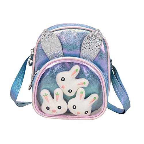 DEARMAMY Glitzernde Junge Mädchen Umhängetasche Mit Niedlichem Cartoon-Kaninchen-Design Für Schule Reisen Und Freizeit Strapazierfähig Und Stilvoll Als Für Kleine Mädchen von DEARMAMY