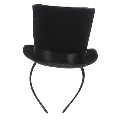 DEARMAMY Schwarzer Banquet Party Zylinderhut Leicht Angenehm Festlich für Fasching Cosplay Bühnenkostüm Damen Herren von DEARMAMY