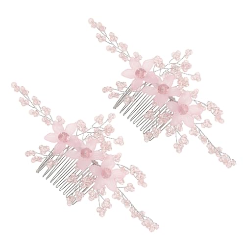 DEARMAMY Seitliche Haarkämme Mit Strasssteinen Für Brautschmuck Hochzeitshaarkamm Aus Glas Dekorative Haarnadeln Für Brautjungfern Vintage-haarschmuck Mit Acrylkristallen von DEARMAMY