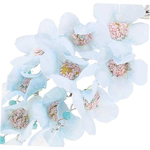 DEARMAMY Silberne Blumenohrringe mit Glasquasten Hautfreundlich Leicht Herzförmiges Blumendesign Stilvoll für Hochzeit Urlaub Sommer Vielseitig zu Freizeit und Festkleidung Geschenkidee von DEARMAMY