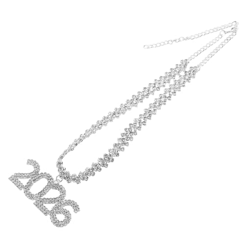 DEARMAMY Silberne Cubakette mit Anhänger Funkelnder Strass choker für Damen Elegante Kurze Halskette für Party Hochzeit Abschlussfeier und Stilbewusste Frauen von DEARMAMY