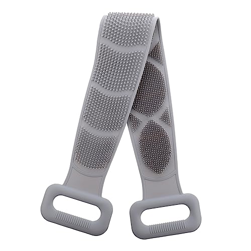 DEARMAMY Silikon-badetuch Für Rücken Duschstreifen Zur Tiefenreinigung Rückenziehstreifen Zum Peeling Beidseitig Mit Löchern Zum Aufhängen von DEARMAMY