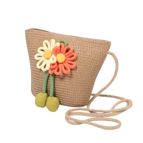 DEARMAMY Sommerliche Umhängetasche für Mädchen Verstellbare Robuste Handtasche für Praktischem Design für Schule Freizeit und Reisen Beige von DEARMAMY