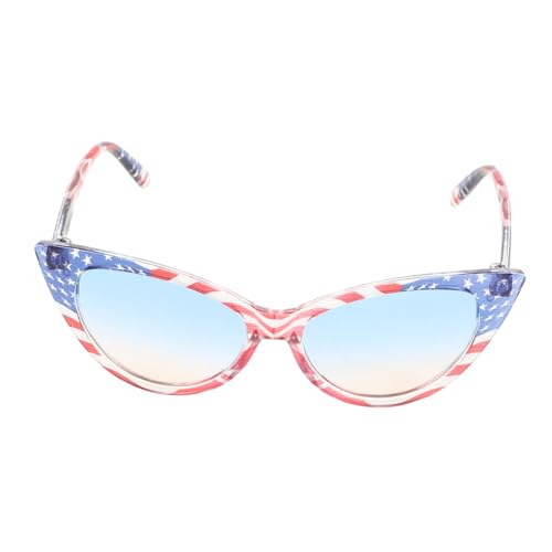 DEARMAMY 4 Juli Disco-brille Kunststoff Shutter Cat Eye Sonnenbrille Für Frauen Patriotisch von DEARMAMY