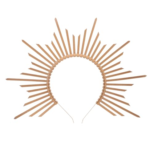 DEARMAMY Spiked Sunburst Stirnband Festival Kopfschmuck Göttin Cosplay Accessoire Damen Leicht Elegant für Hochzeit Halloween Fotoshooting von DEARMAMY