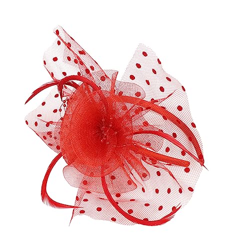 DEARMAMY Spitzenblumenhut Rote Kopfbedeckung Led-stirnband Schlitzhut Süße Mützen Individuelle Mütze Lustiger Hut Kappen Cowgirl-hut Kahle Kappe Strohhut Gothic Kostüm Gittergewebe von DEARMAMY