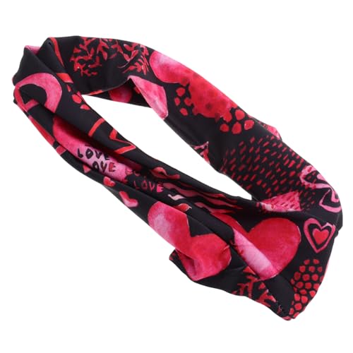 DEARMAMY Sport Stirnband Outdoor-Gummiband sportliches Gummiband Haarband Herzmuster Stirnband Trainings Stirnband Stirnbänder für Yoga-Sportarten Yoga-Stirnband mit Herzmuster Stoff Black von DEARMAMY