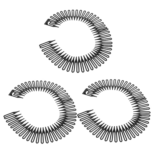 DEARMAMY Sport-stirnbänder Mit Kunststoff-haarkämme Und Zähnen Kreisförmiges Federhaarband Für Damen Flexible Haaraccessoires Und Verstellbarer Haarkamm Für Sportliche Aktivitäten Haarstirn von DEARMAMY