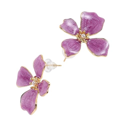 DEARMAMY Blumenohrringe Pastellfarben Damen Blumendesign Ohrringe Mit Blütenanhängern Statement-ohrstecker Blütenohrhänger Für Frauen von DEARMAMY