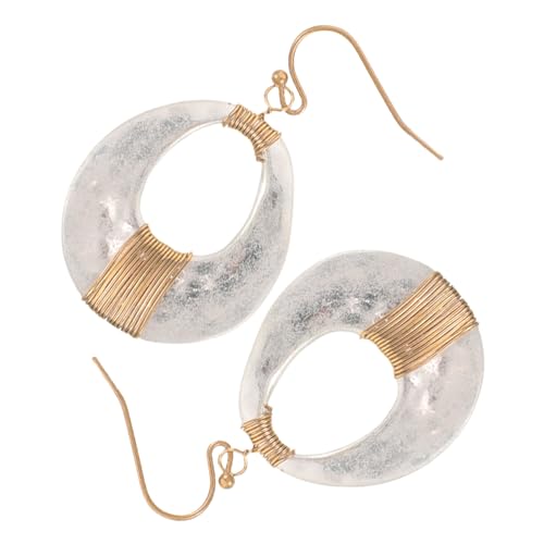 DEARMAMY Statement Vintage Ohrringe für Damen Unregelmäßige Matte Metall-hoop-ohrringe Modische Geometrische Ohrhänger Hypoallergen Vielseitig für Alltag und Besondere Anlässe von DEARMAMY