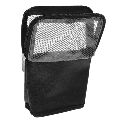 DEARMAMY Staubdes Make-up-Pinsel-eimerbeutel Reise -Make -up -Tasche Kulturbeutel Kosmetische Taschen Für Frauen Kosmetiktasche Klein Make-up-organisator Reisen Reise Waschtasche Pu Schwarz von DEARMAMY