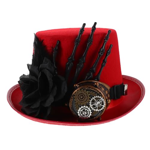 DEARMAMY Steampunk-kostümhut Mit Totenkopfhand Für Partys Und Cosplay Unisex-design Für Herren Und Damen Robuste Konstruktion Für Langen Gebrauch Vintage-attraktivität Mit Floralen von DEARMAMY