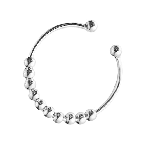 DEARMAMY Sterling Silber Perlenring Damen Verstellbar Offenes Design Stil Stapelbarer Modeschmuck Für Alltag Und Besondere Anlässe von DEARMAMY