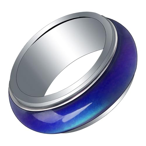 DEARMAMY Stimmungsring Farbwechsel Ring für Herren und Damen Thermochromer Schmuck Temperatur Farbwechsel Emotion Geschenk von DEARMAMY