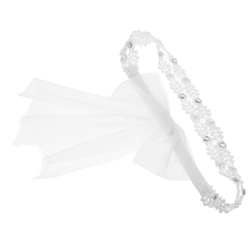 DEARMAMY Weißer Spitzen-kinderhaarband Einfarbig Mit Schleife Stirnband Für Mädchen Haarschmuck Für Party Und Alltag von DEARMAMY