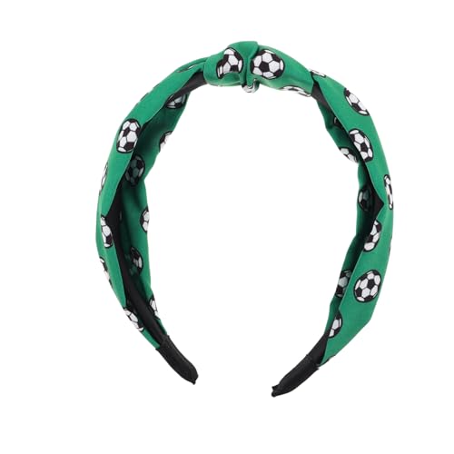 DEARMAMY Stirnband Mit Fußballmotiv Breites Sport-haarband Für Frauen Geknotetes Haar H-reifen Fußball-accessoires Kopfbedeckung Für Den Spieltag von DEARMAMY