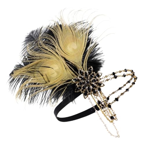 DEARMAMY Stirnband Mit Quaste Party Haarband Karneval Stirnband Mit Federn Für Maskerade Bühnenauftritte von DEARMAMY