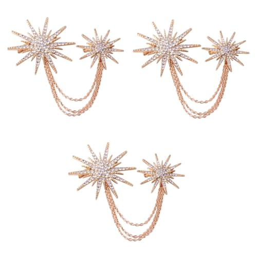 DEARMAMY Strass Brosche 3st Brosche Mit Strassn Ketten Stern n Modische - Kristall Stern von DEARMAMY