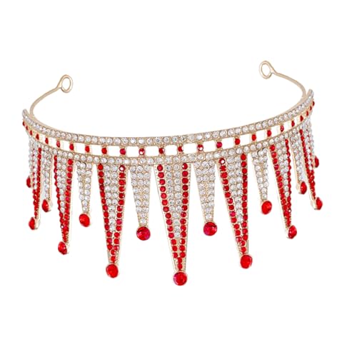 DEARMAMY Strass Hochzeit Krone Kopfschmuck Braut Tiara Frauen Krone Zinklegierung Geburtstagskrone Hochzeitskrone Cosplay-accessoires von DEARMAMY