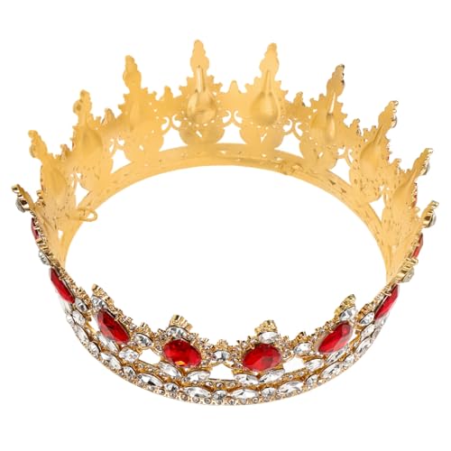 DEARMAMY Strass Tiara Braut Haar Hochzeit Tiaras Frau Zubehör Party Krone Kopfschmuck Quinceanera Frauen Braut Mode Kopfbedeckungen Rot von DEARMAMY