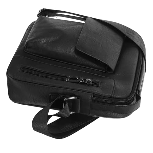 DEARMAMY Stylische Business Herren Crossbody Tasche Kleine Umhängetasche Multifunktionale Hüfttasche für Outdoor Sport Reise Alltag Schwarz von DEARMAMY