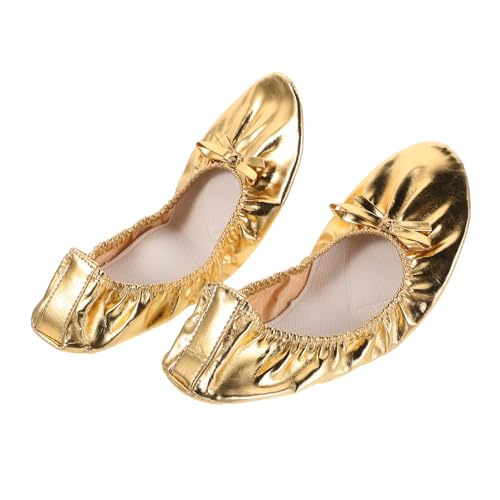 DEARMAMY Tanzschuhe Damen Ballet Tanzschuhe Gold Soft Splitsohle Hochelastisch Stoßdämpfend Leicht Tragbar Für Yoga Ballet Practice von DEARMAMY