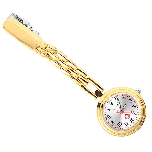DEARMAMY Taschenuhr minimalistische Uhr Ansteckuhren Nebelwache für Krankenschwestern Clip-Uhr für Mädchen Frauen Uhren Medical Watch Krankenschwester Uhr Gold Watch Geschenkidee Golden von DEARMAMY