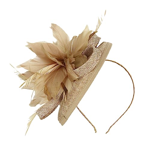 DEARMAMY Tea-Party-Hut Für Frauen Stilvoller Fascinator Mit Blumenmuster Haarspangen Formelle Anlässe Ha5455 Gold von DEARMAMY