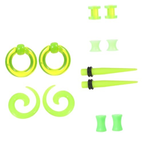 DEARMAMY Teiliges Ear Stretchers Set Grün Leichtes Ohrlochdehner Schmuckset für Damen Flexible Sichere Ohrpiercing Erweiterer Ohrdehner Zubehör von DEARMAMY