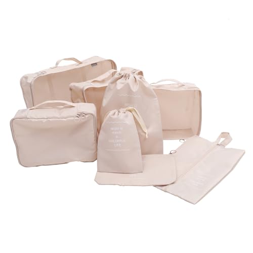 DEARMAMY Teiliges Reiseverpackungswürfel Set wasserdichte Packwürfel Für Koffer Organizer Für Kleidung Kosmetik Und Schuhe Für Reisende Frauen von DEARMAMY
