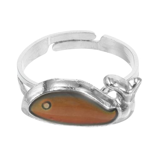 DEARMAMY Temperaturfühlender Wal Ring für Mädchen Offener Schmuck Stilvollem Farbwechselnder Süßer Prinzessin Schmuck für Party und Alltag von DEARMAMY