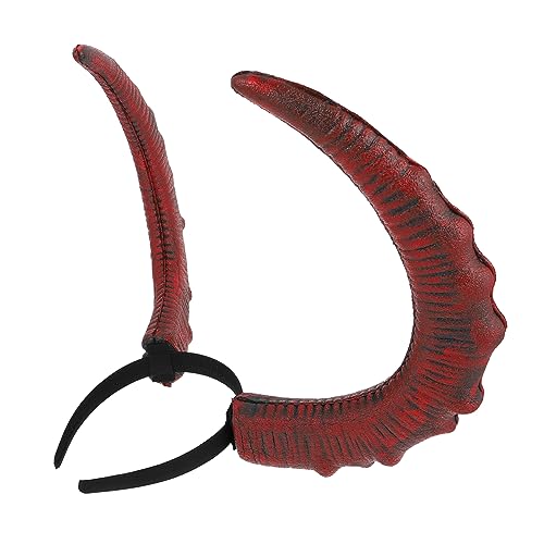 DEARMAMY Teufelshorn Stirnband Karneval Kostüm Kopfschmuck Halloween Party Accessoire Sukkubushörner für Damen und Herren Leichtes Horn Haarreif Verstellbar und Komfortabel für Fasching und von DEARMAMY