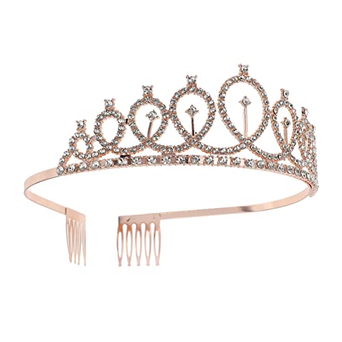 DEARMAMY Tiara Krone Haarreifen für Hochzeit Eleganter Haarschmuck mit Strasssteinen Accessoire für Braut Abschlussball und Partys Einfach Langlebig von DEARMAMY
