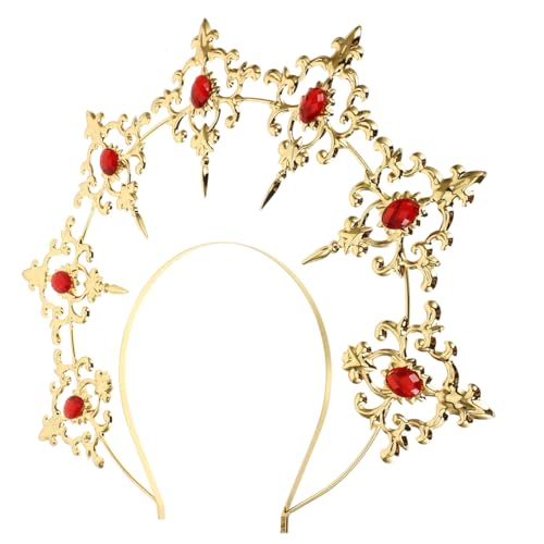 DEARMAMY Tiara Unserer Dame Stirnband Krone Kostüm Krone Dekoration Stirnbänder Lolita Krone Kopfschmuck Party Foto Requisite Kostüm Kopfschmuck Göttin Krone Kopfschmuck von DEARMAMY