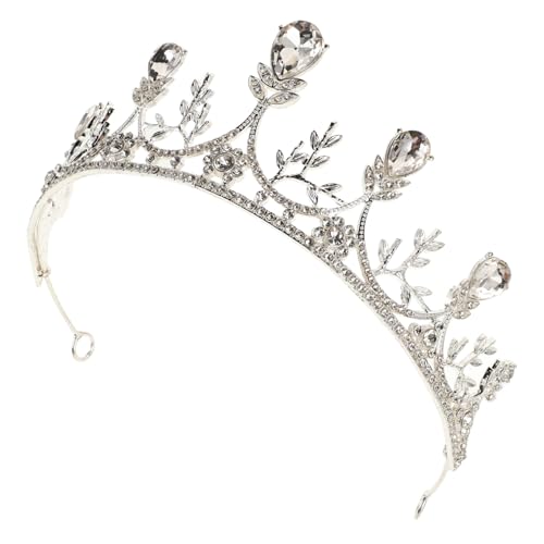 DEARMAMY Hochzeit Tiara Krone Mit Kristallverzierungen Für Damen Silberne Königinnenkronen Stirnband Eleganter Haarschmuck Für Braut Abschlussball Festzug Oder Geburtstagsfeier von DEARMAMY