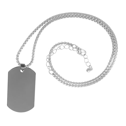 DEARMAMY Titanium Dog Tag Halskette Herren Militärischer Erkennungsmarken Anhänger Silber Robust Langlebig Modischer Schmuck Für Alltag und Festliche Anlässe von DEARMAMY