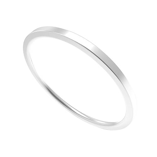 DEARMAMY Silberring Damen Schlicht Aus Titanstahl Fingerring Für Frau Und Mann Paarring Für Hochzeit Und Anlass Silber von DEARMAMY