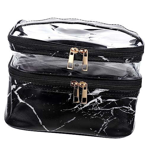 DEARMAMY Tragbare Kosmetiktasche mit Reißverschluss Transparente Hautpflegetasche Kulturtasche für Damen Reisebedarf Organizer für Make Up von DEARMAMY