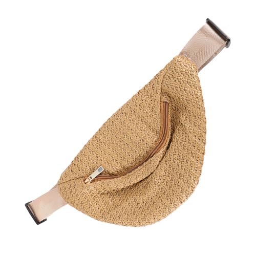 DEARMAMY Hüfttasche Sommer-gürteltasche Brusttasche Hüfttasche Sommer-gürteltasche Imitation Stroh Gewebt Beutel Für Handy Kleingeld Portemonnaie Geldbörse Schlüssel Lippenstiftethings von DEARMAMY