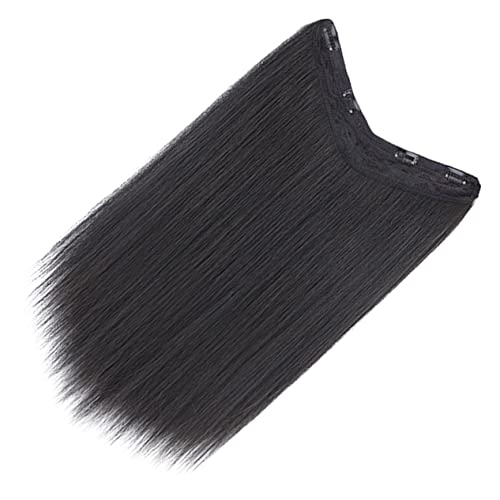 DEARMAMY V-förmige Respray Verlängerung Erweiterungen Falsche Haare Perücke Haartes Synthetisch Klemmen Glattes Haar Clip-in-extensions Für Frauen Hochtemperaturdraht Black von DEARMAMY