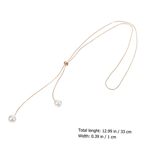 DEARMAMY Verstellbare Damen Halskette Goldfarbene Schlangenkette mit Perlen Leichtes Elegantes Schmuckstück für Geburtstag Hochzeit Alltag Zeitloses Accessoire für Frauen und Mädchen von DEARMAMY