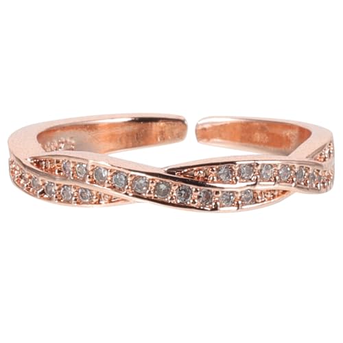 DEARMAMY Verstellbarer Damen Ring - Zirconring in Rosé - Eleganter Fashion Schmuck - Ideal für Freundinnen von DEARMAMY