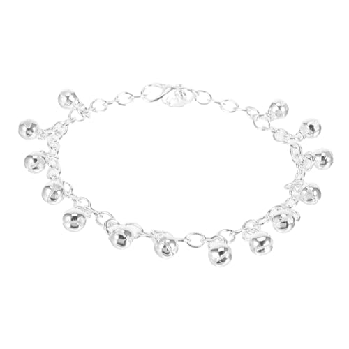 DEARMAMY Verstellbares Silberplattiertes Glocken fußkettchen Damen mit Zarten Klingeln Modisches Armband für Sommer Tanz und Besondere Anlässe Stilvolles Langlebiges Schmuckstück von DEARMAMY