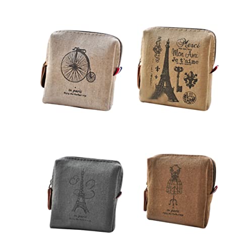 DEARMAMY Vintage Damen Canvas Geldbeutel Mit Reißverschluss Mini ünzbörse Retro Handtasche Für ädchen Praktische Aufbewahrung Für Kleingeld Und Karten Geschenkidee von DEARMAMY