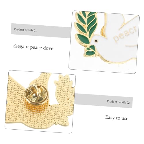 DEARMAMY Vintage Friedens Tauben Brosche Damen Anstecknadel Kommunion Taufe Schmuck Accessoire Elegant und Langlebig für Kleidung und Schals von DEARMAMY