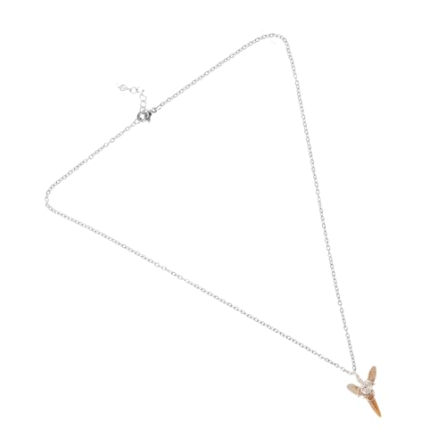 DEARMAMY Vintage Haifischzahn Anhänger Halskette Silberkette Handmade Strand Schmuck für Jungen Teen Männer Retro Surf Accessoire von DEARMAMY