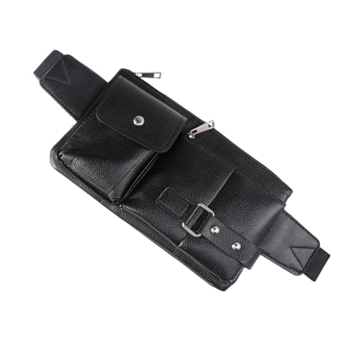 DEARMAMY Vintage Herren Crossbody Brusttasche Multifunktionale Umhängetasche Retro Hüfttasche Schwarz für Freizeit Reisen Wandern Radfahren von DEARMAMY