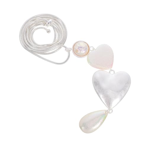 DEARMAMY Vintage Lange Herz-kette mit Chunky Herz-anhänger Faderesistente Metall-halskette im Retro-stil Langes Sweater-chain-design für Damen und Mädchen Stilvolles Geschenk zu Geburtstag von DEARMAMY