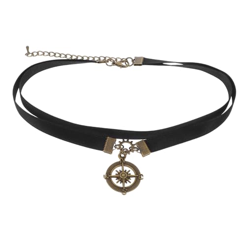 DEARMAMY Vintage Punk Kompass Anhänger Halskette Retro Choker für Männer und Frauen Vielseitig Tragbar mit Einzigartigem Kompass Design für Verschiedene Anlässe und Edgy Fashion Statement von DEARMAMY